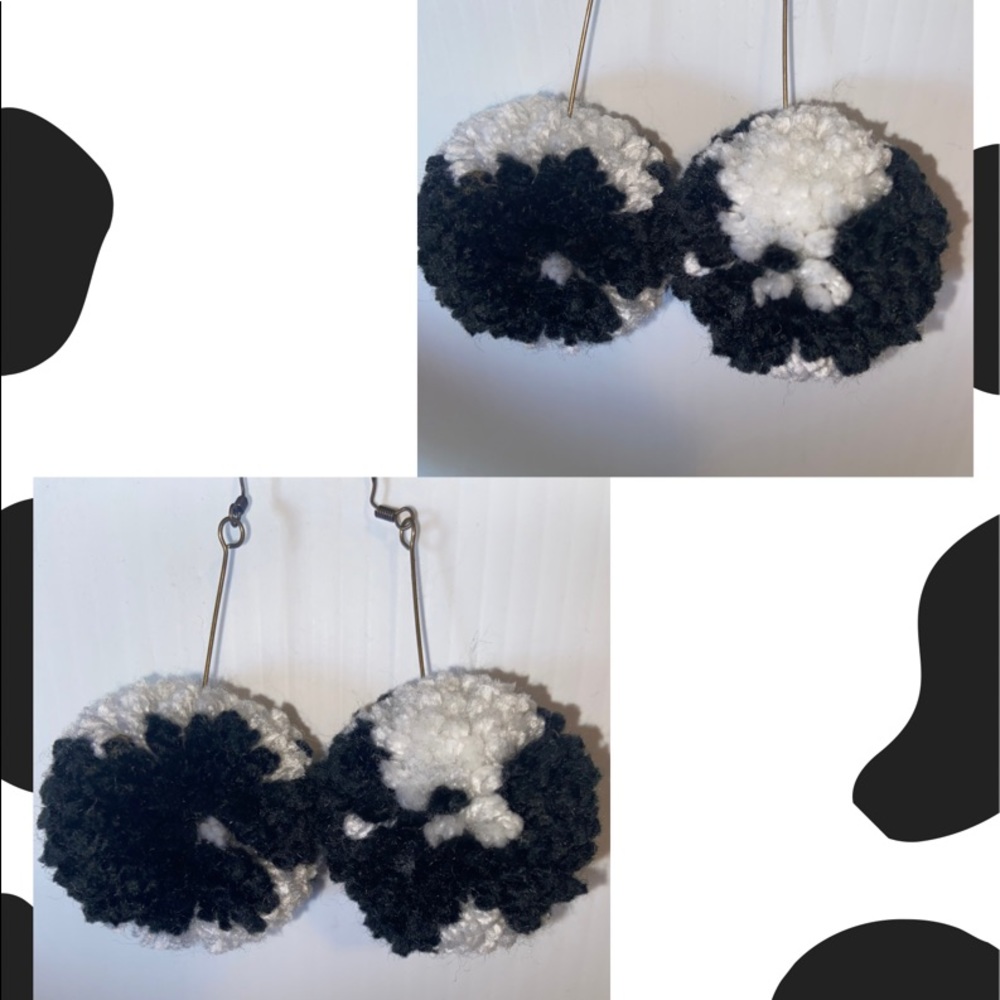 Handmade pompom earrings!